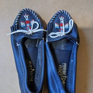 Boat Moccasins size 7.5 Women genuine leather loafers espadrilles